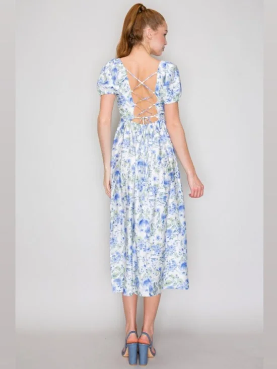 Floral Crossed Back Midi Dress NWT - Picture 3 of 3